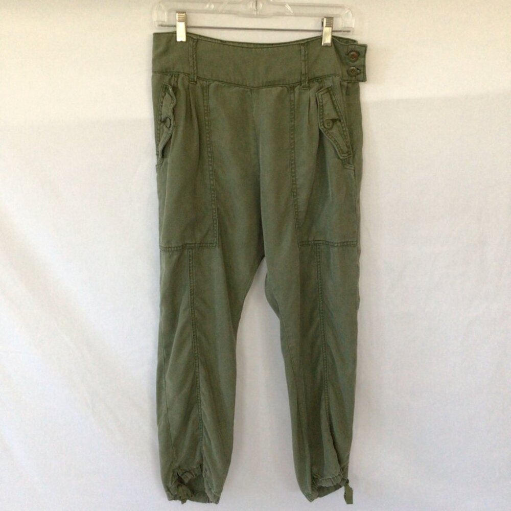 Anthropologie Olive Green Cropped Utility Pants